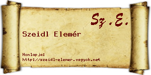 Szeidl Elemér névjegykártya
